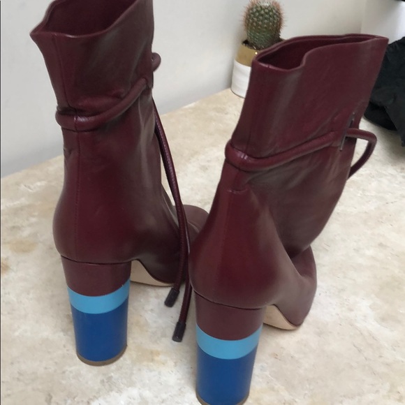 Malone Souliers Burgundy boots contrasting heel - Picture 3 of 7